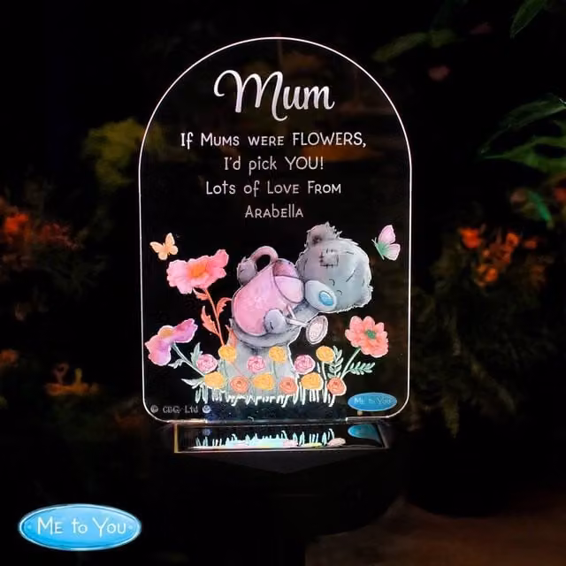 Personalised Memento Company Women's Me to You Garden LED Solar Light in Clear and Multicolour