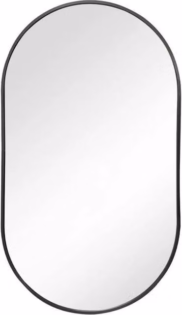 FORGEVIO Modern Oval Wall Mounted Black Bathroom Vanity Makeup Mirror