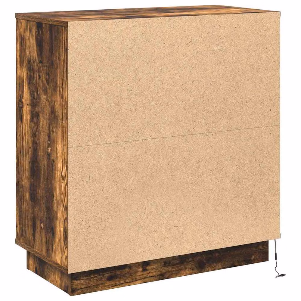 Berkfield Home Smoked Oak Sideboard with Integrated LED Lighting in Brown, W/D/H: 75 x 34.5 x 71 cm – 6
