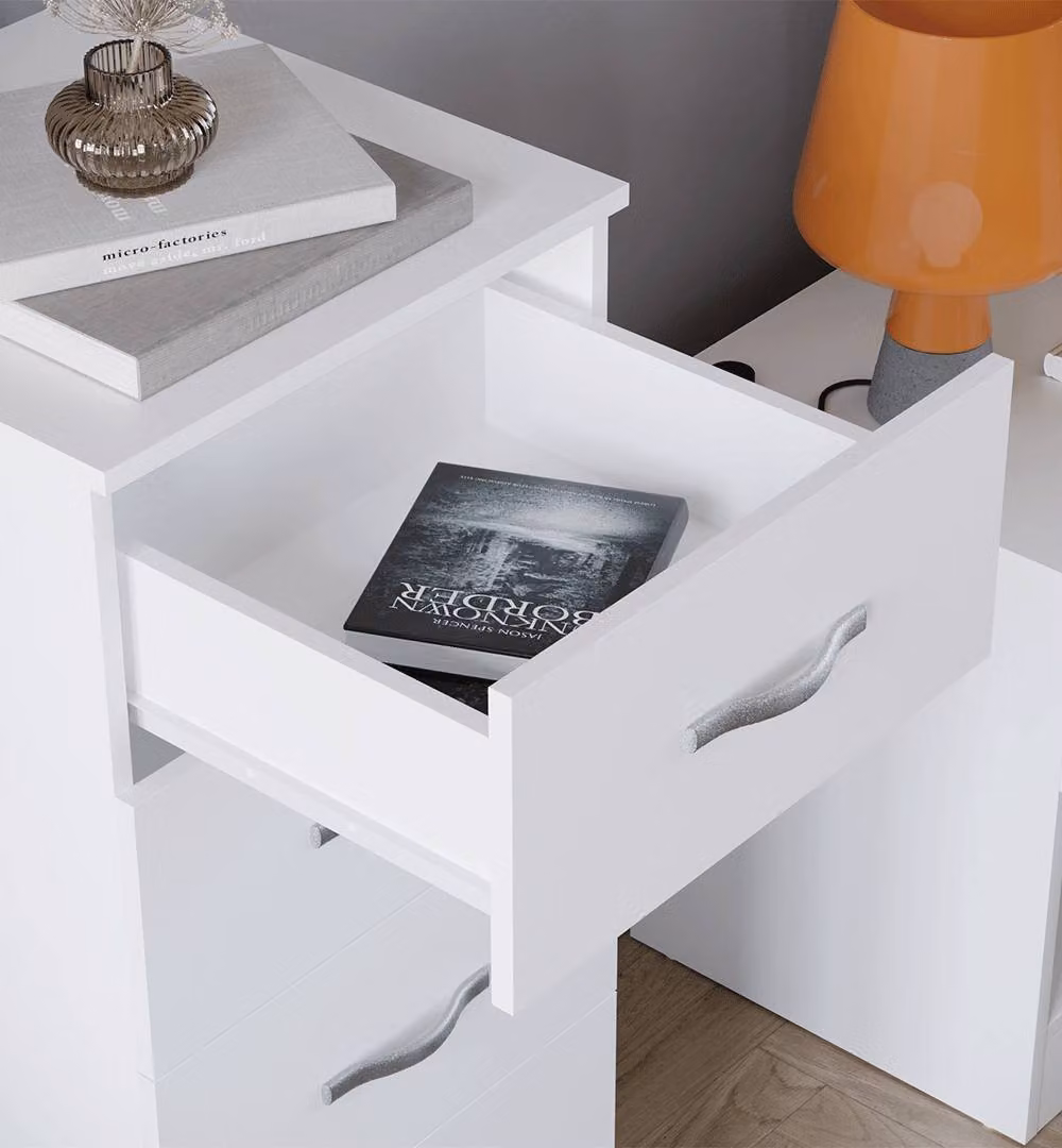 HD Designs Riano 5 Drawer Narrow Freestanding Chest in White Matt – 4