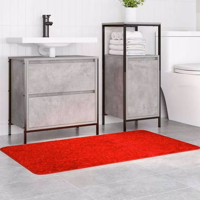 Berkfield Home Modern Rectangular Non-Slip Bath Mat, Red, W: 70 cm, L: 120 cm – 1