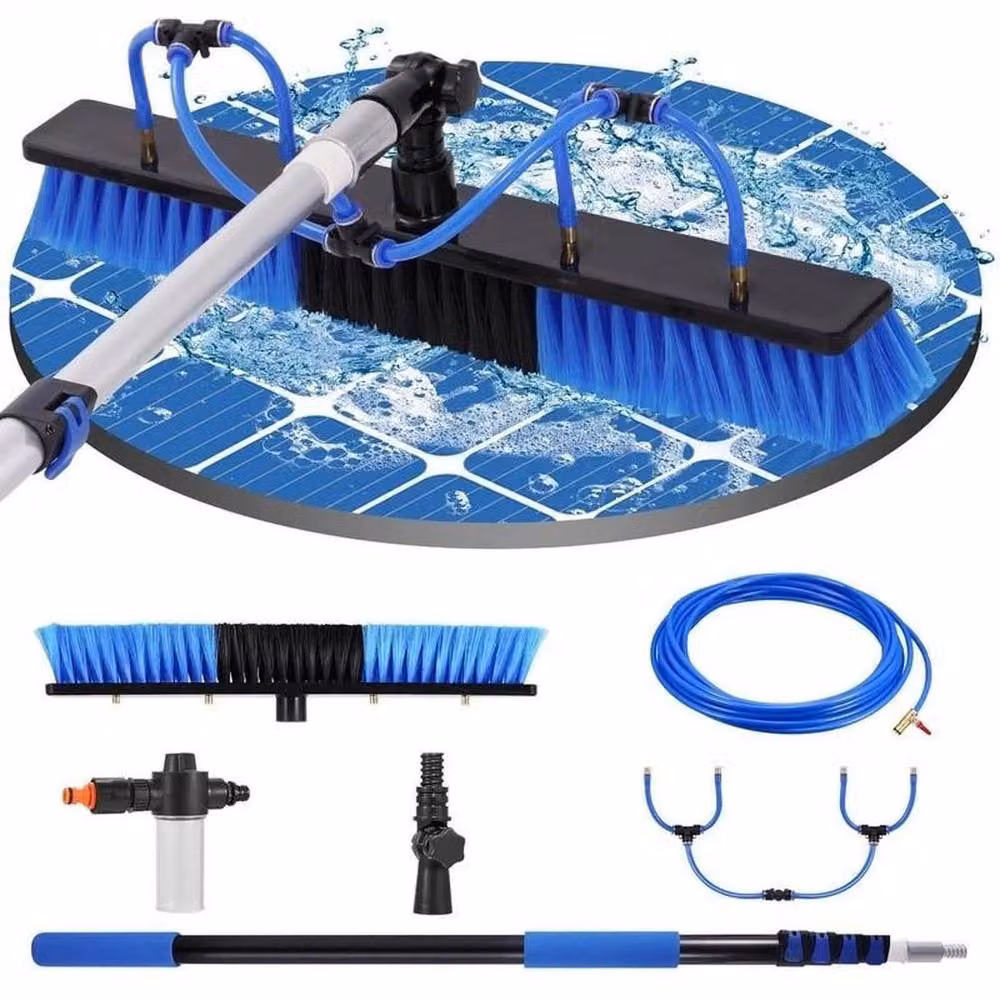 FLAVORA Blue Telescopic Window Cleaner Kit with Squeegee and Microfibre Cloth – 3
