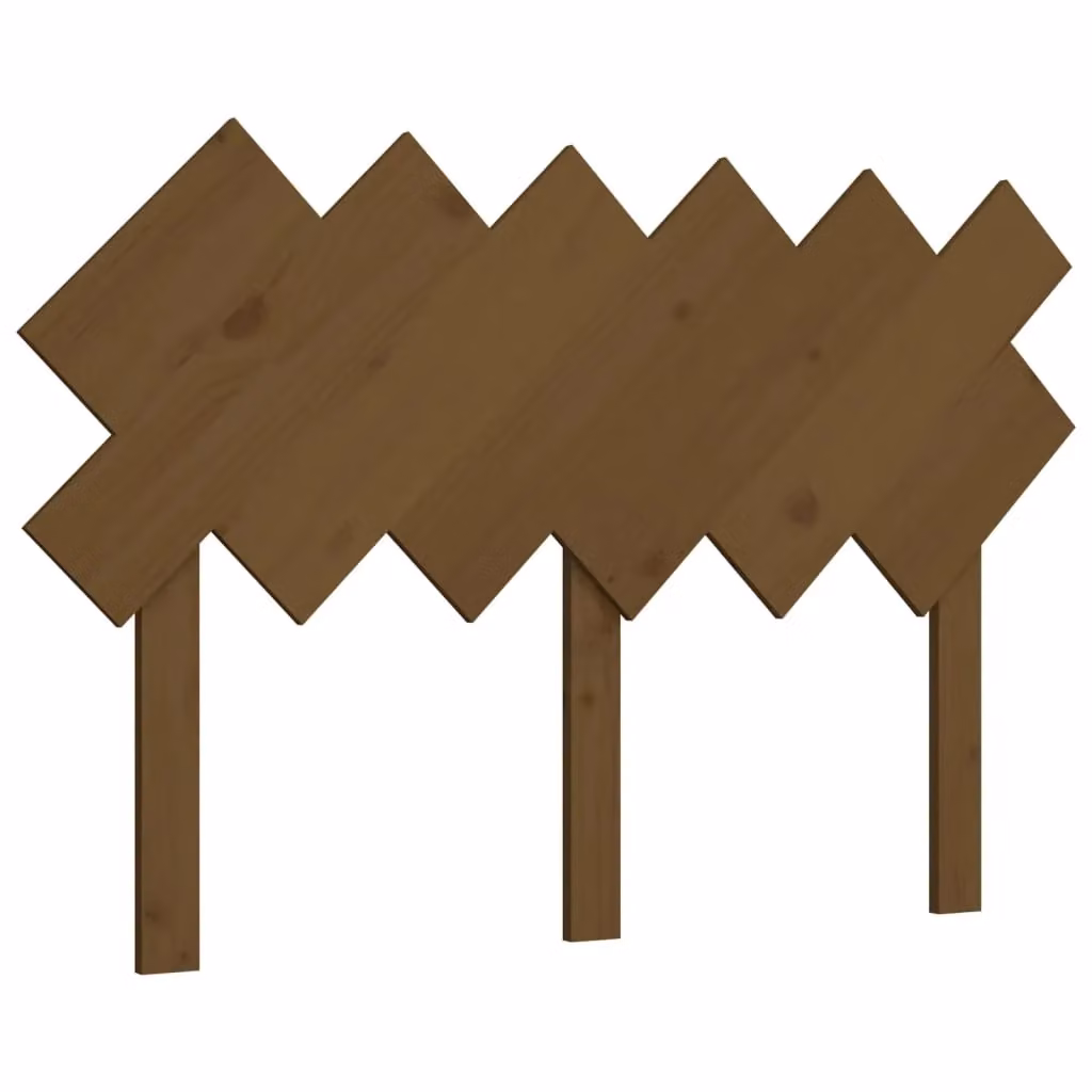 Berkfield Home Rustic Solid Wood Pine Bed Headboard, Honey Brown, W: 122.5 cm, D: 3 cm, H: 80.5 cm – 2