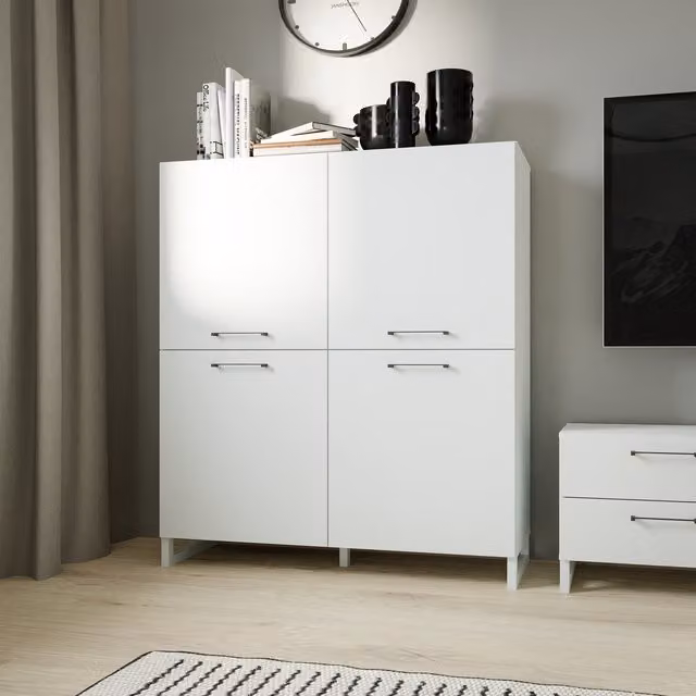 Furniture To Go Sali 4 Door Highboard in Light Grey – 1