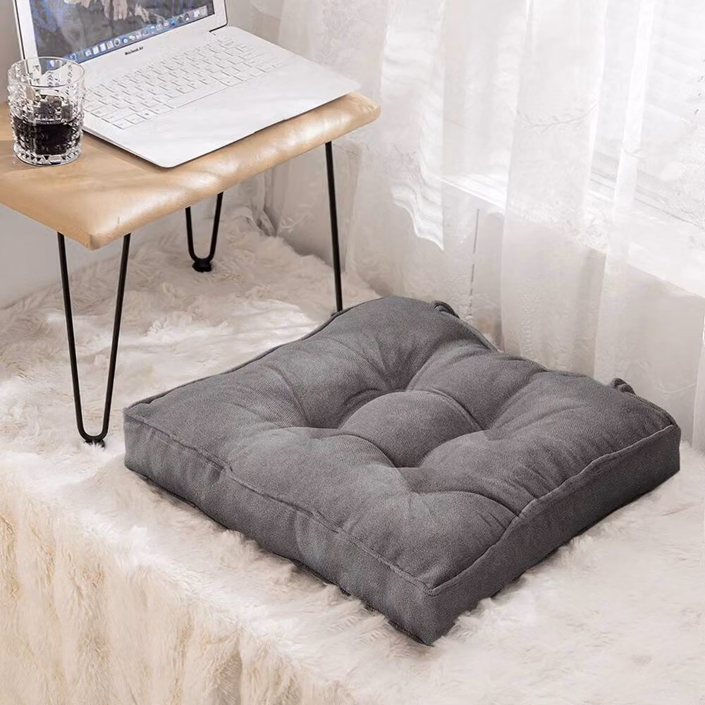 Kelvenix Grey Tie On Pillow Seat Pad for Dining Room or Garden, W: 100 cm, D: 190 cm, H: 10 cm – 4