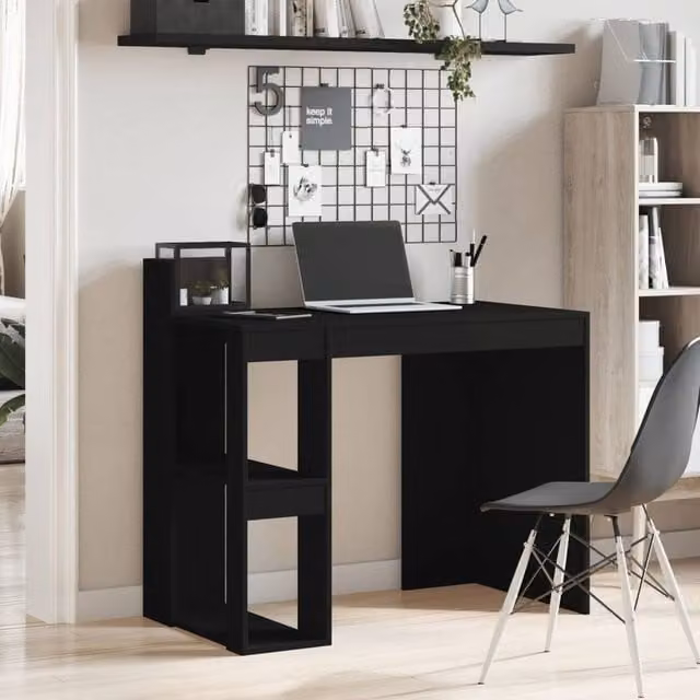 Berkfield Modern Black Writing Desk for Home Office, W/D/H: 103.5 x 56.5 x 94 cm – 1
