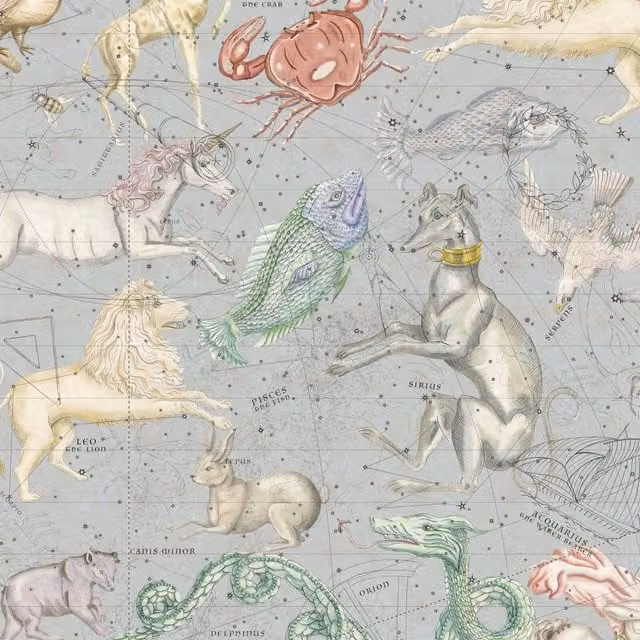 House of Hackney Cosmos Vintage Wallpaper in Celestial Blue