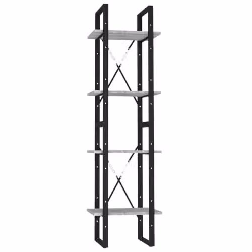 vidaXL 4-Tier Book Cabinet in Grey Sonoma, W/D/H: 40 x 30 x 140 cm – 1