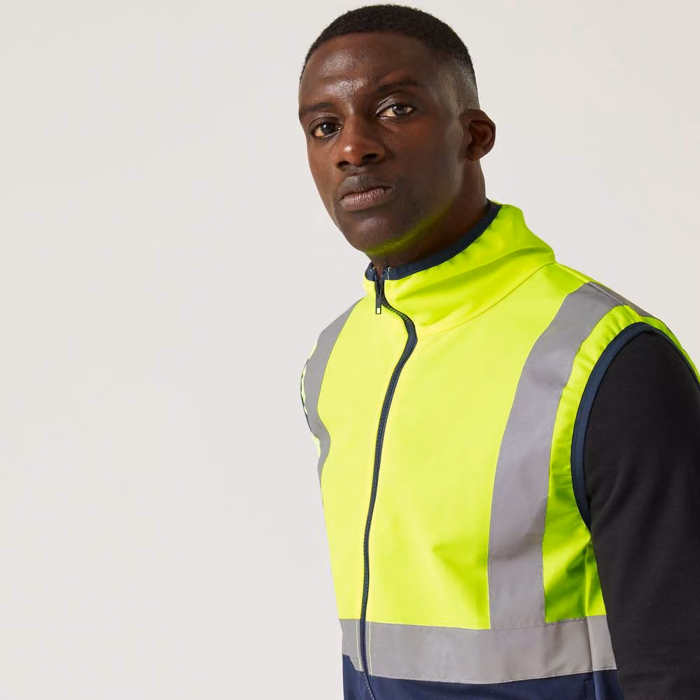 Regatta Men's Hi-Vis Full Zip Polyester Vest in Yellow and Blue, Size XL – 4