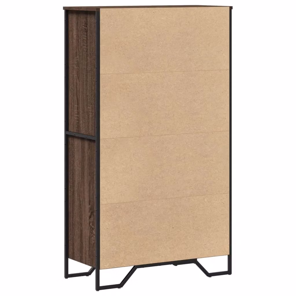 Berkfield Home Highboard in Brown Oak, W: 79.5 cm, D: 35.5 cm, H: 137.5 cm – 5