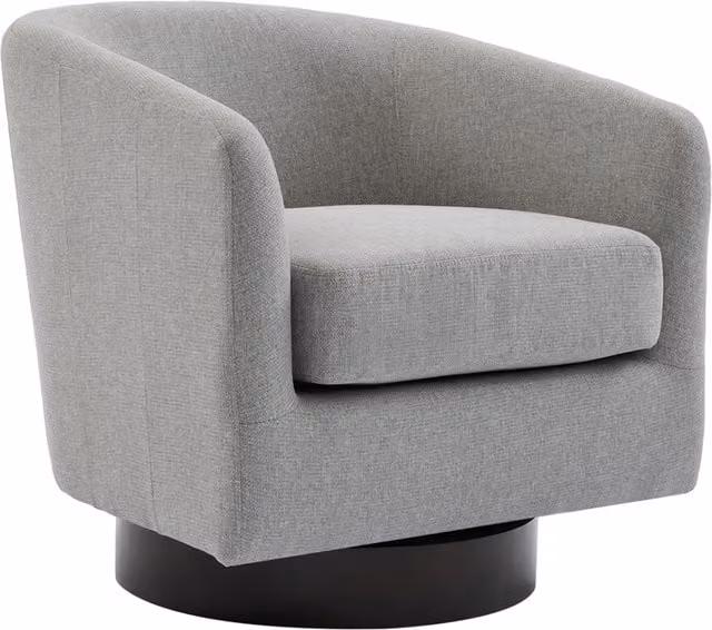 Livingandhome Grey Upholstered Retro Swivel Tub Armchair