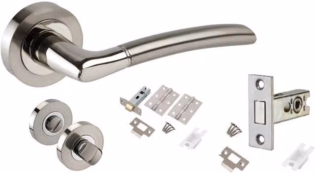 Golden Grace Polished Silver Bathroom Door Handle