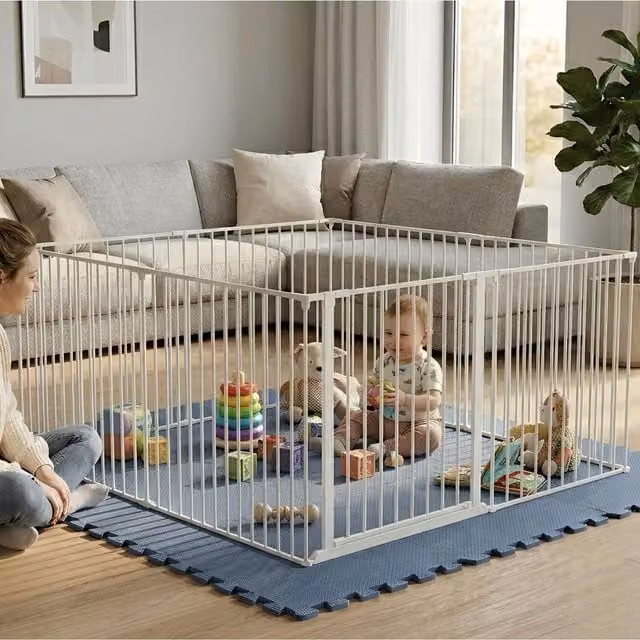 Safetots Multi-panel Play Den with Soft Foam Play Mat, Black, White and Green