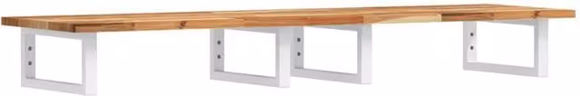 Berkfield Home Wall Mounted Basin Shelf in Brown Acacia Wood and Steel