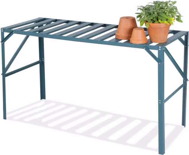 Lacewing Green Metal Greenhouse Staging Bench Table W/D/H: 75 x 50 x 50 cm