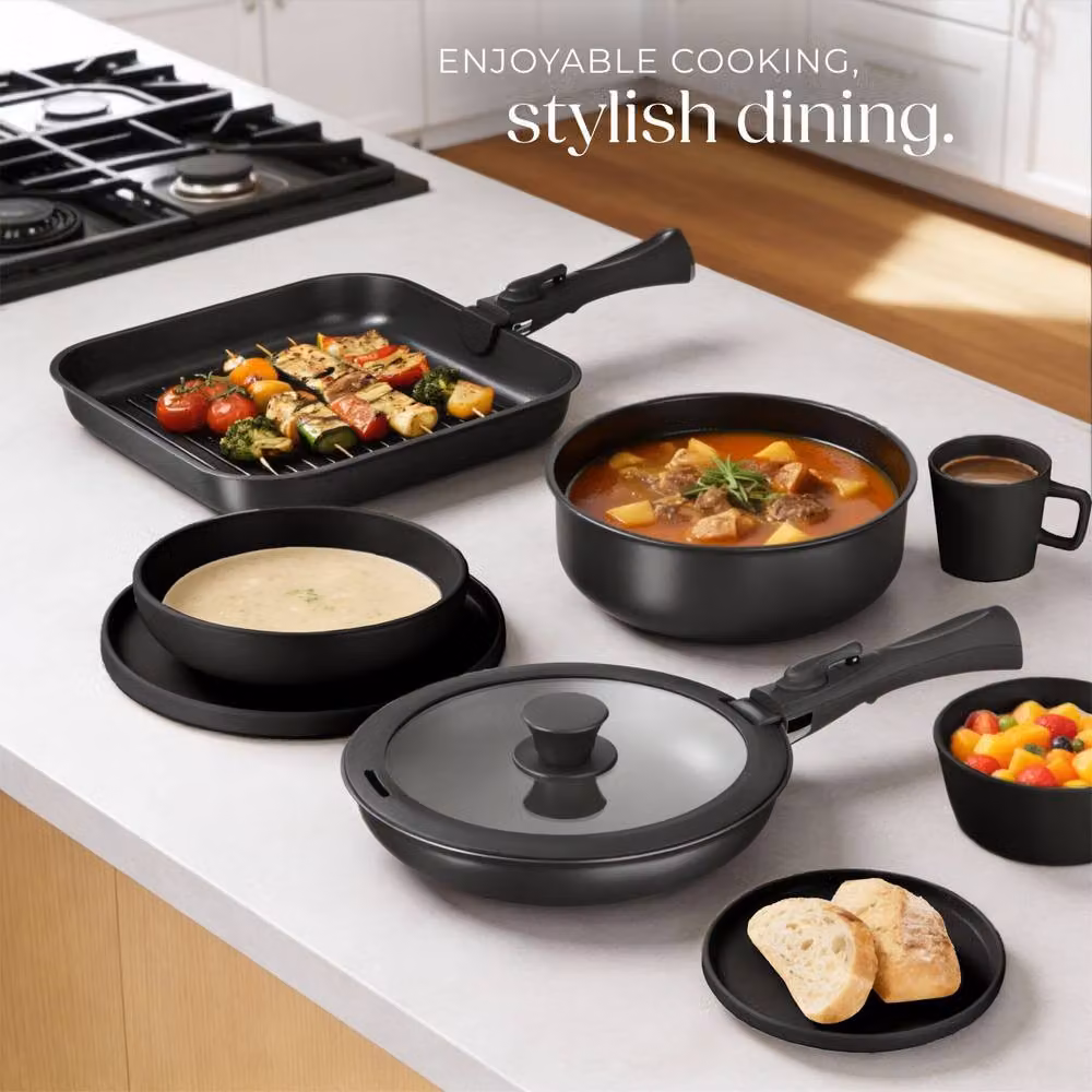 tectake Kitchen Starter Set Una/Parma in Black – 5