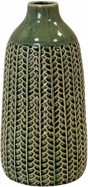 Four Candle Modern Geometric Green Ceramic Vase, Height: 28.5 cm – 1