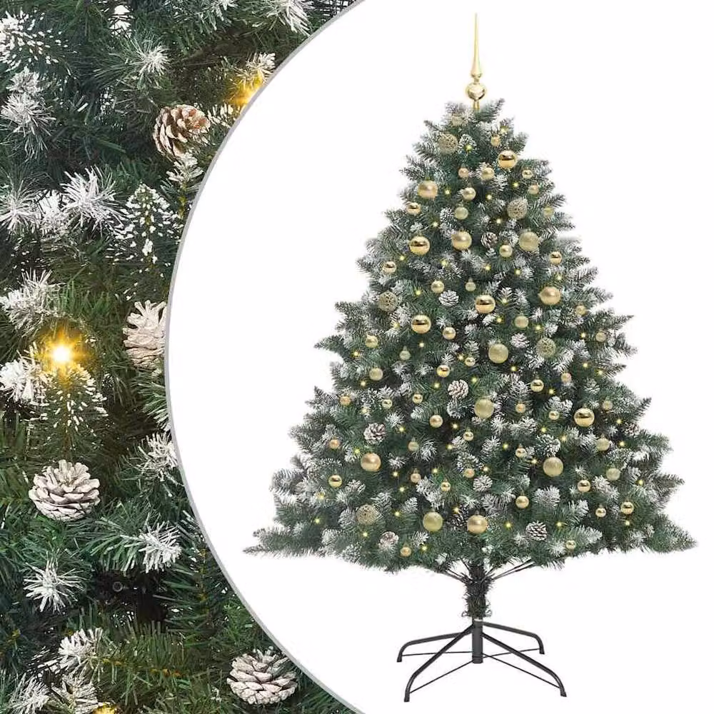 Berkfield Home Artificial Christmas Tree in Green, W/D/H: 126 x 126 x 180 cm – 2