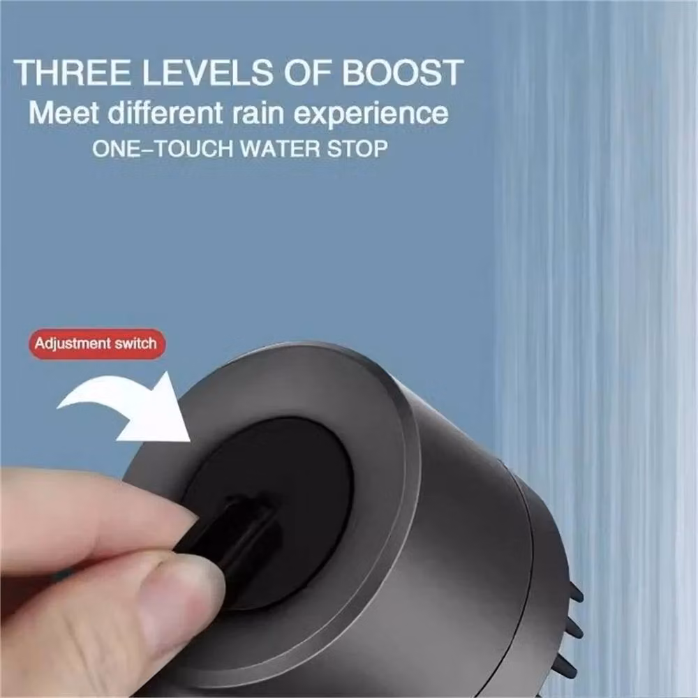 NESTLUNE 3 Modes High Pressure Water Saving Shower Head in Grey, W: 180 cm, H: 180 cm – 5