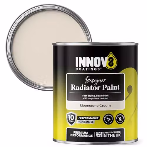Innov8 Coatings Radiator Paint in Moonstone Cream, 750 ml, Satin Gloss Finish – 1