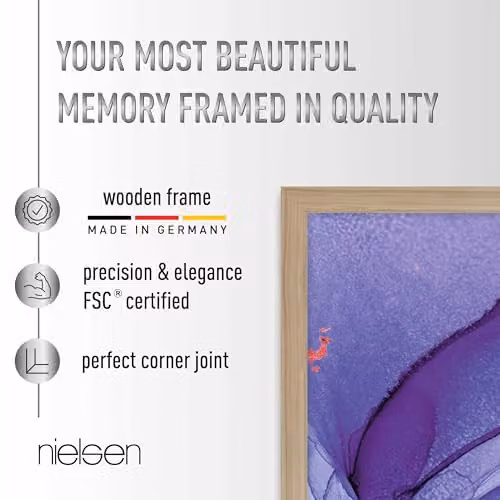 Nielsen Design Quadrum Square Wooden Picture Frame with Glass Front, Brown, W/H: 40 x 40 cm – 3