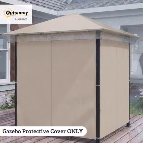Outsunny Waterproof Transparent Gazebo Protective Cover, W: 200 cm x D: 200 cm – 2