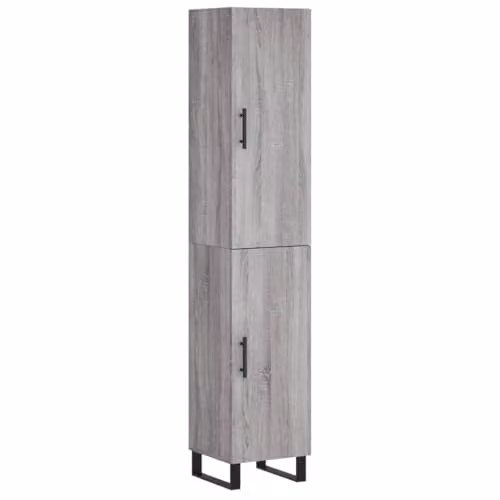 vidaXL Modern Grey Sonoma Highboard W/D/H: 34.5 x 34 x 180 cm – 1