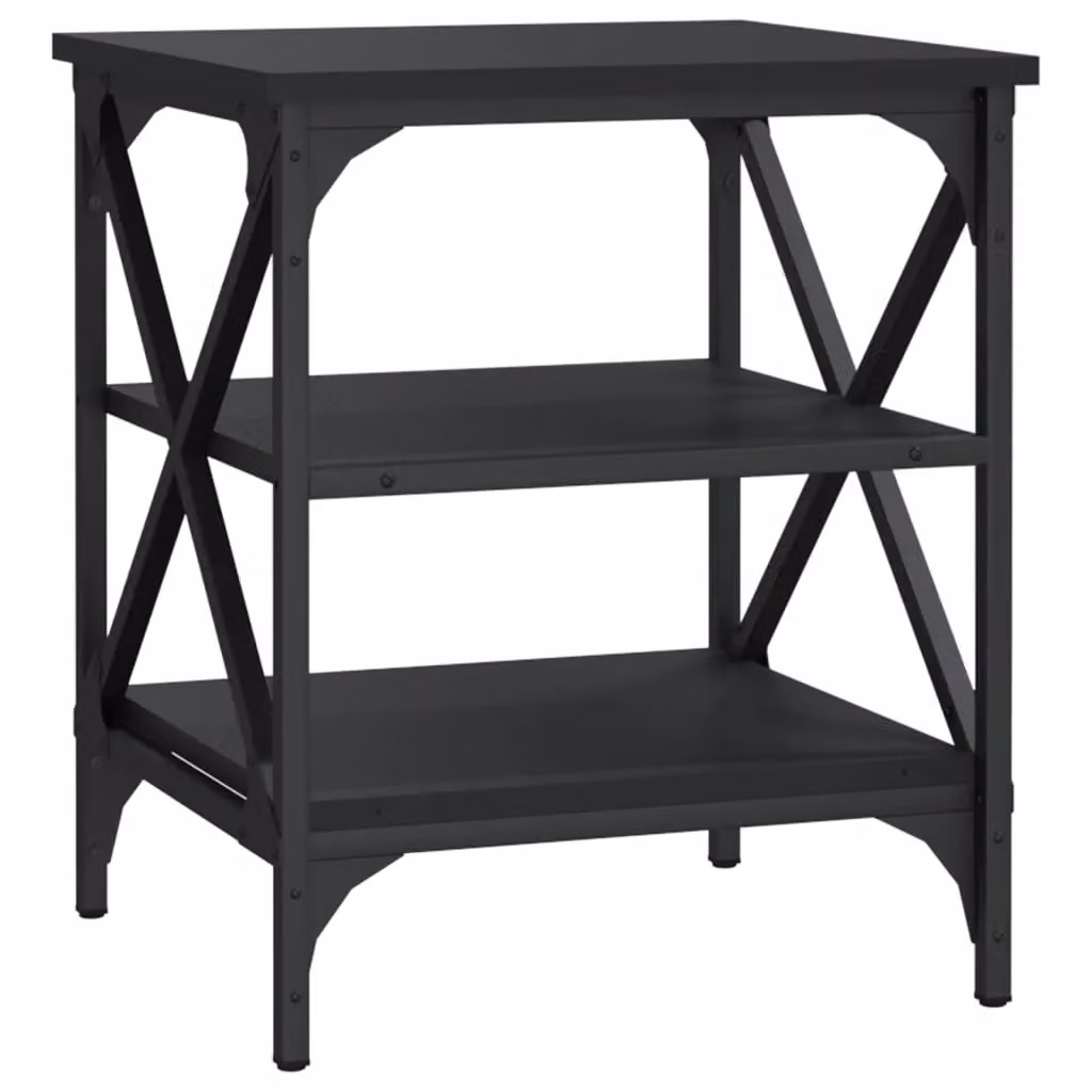 Berkfield Home Set of 2 Black Industrial Side Tables, W/D/H: 40 x 42 x 50 cm – 4