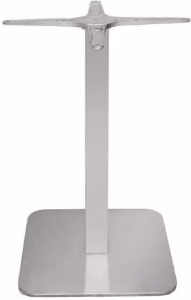 netfurniture Tablone Square Table Base in Silver Stainless Steel, H 68 x W 40 x D 40 cm