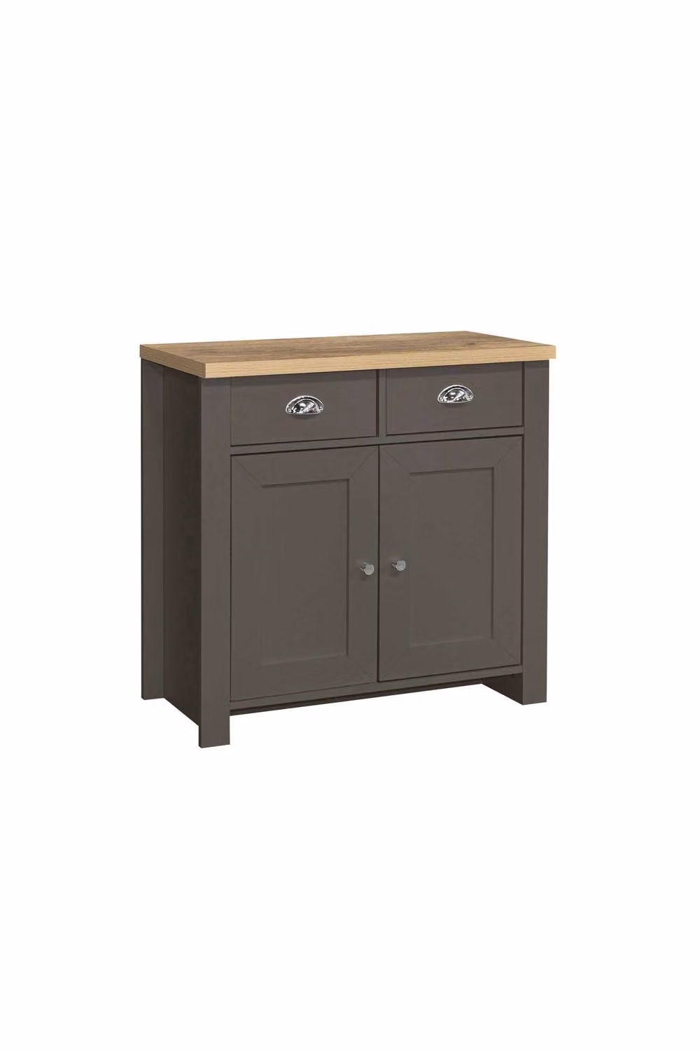 Birlea Highgate 2 Door 2 Drawer Sideboard in Grey and Oak Effect – 3