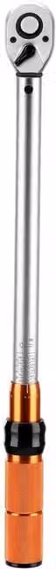 Nordara 1/2" Drive Adjustable Torque Wrench, 10-150ft.lb/14-204n.m, Silver