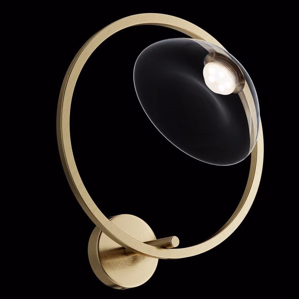 Maytoni Lunare II Modern Integrated LED Wall Lamp in Gold and Brass with Warm White 3000K Light – 2