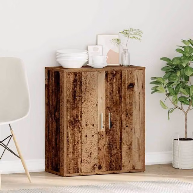 Berkfield Home Rustic Old Wood Sideboard in Brown, W/D/H: 60 x 31 x 70 cm