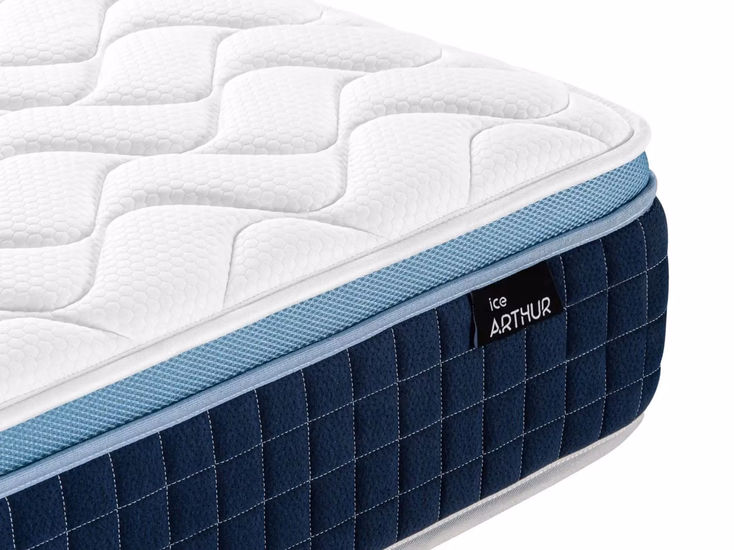 Arthur Sleep Ice Arthur 3000 Hybrid Pocket Spring Cool Gel Foam Mattress in White, W/D/H: 90 x 200 x 30 cm – 3