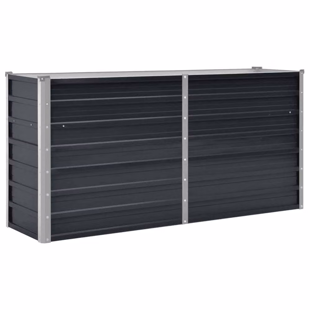 Berkfield Home Garden Anthracite Galvanised Steel Raised Bed, W/D/H: 160 x 40 x 77 cm – 2