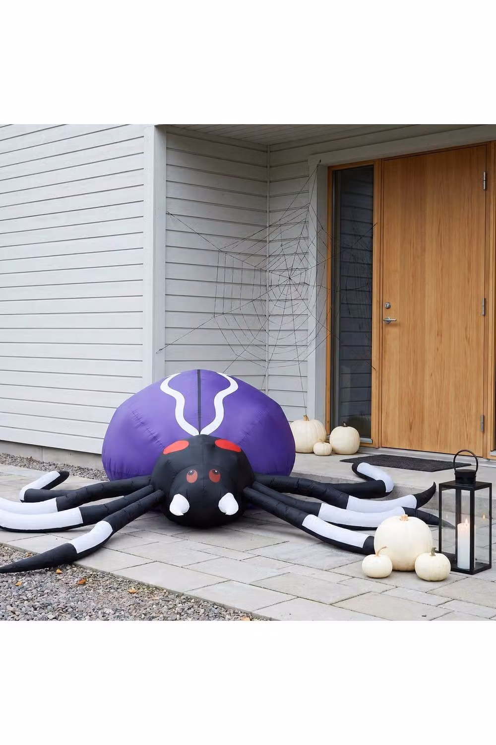 Living and Home 11 FT Halloween Inflatable Giant Spider with Built-in LED Lights in Black, Purple and Red – 2