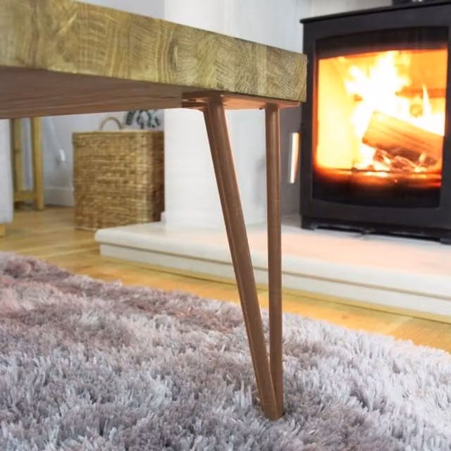 SkiSki 4 Pack of 12cm Hairpin Legs with 2 Prongs and 10mm Diameter in Antique Copper and Gold