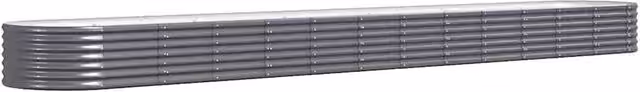 Berkfield Home Garden Powder-coated Steel Raised Bed in Anthracite Grey, W/D/H: 512 x 80 x 36 cm