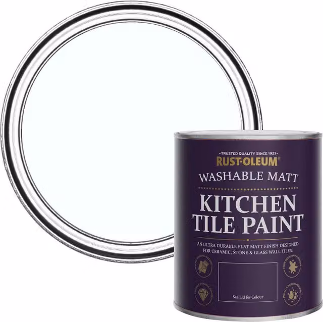 Rust-Oleum Kitchen Tile Paint in Matt Finish, Icecap Blue, 750ml – 1