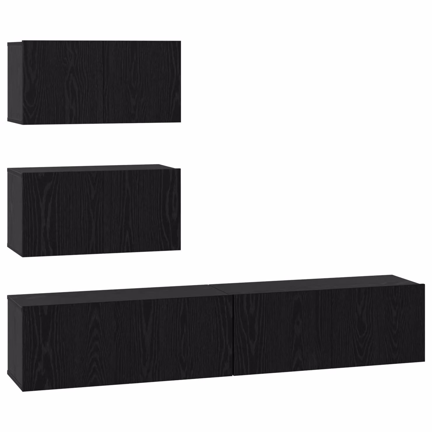 Berkfield Home 4-Piece Modern Wall-Mounted TV Cabinet Set in Black Oak, W/D/H: 80 x 30 x 30 cm – 2