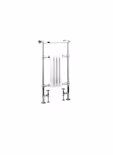 Bathroom Kingdom Alicia Chrome Oval Traditional Heated Towel Rail, Silver/White, H: 95 cm, W: 47.5 cm – 1