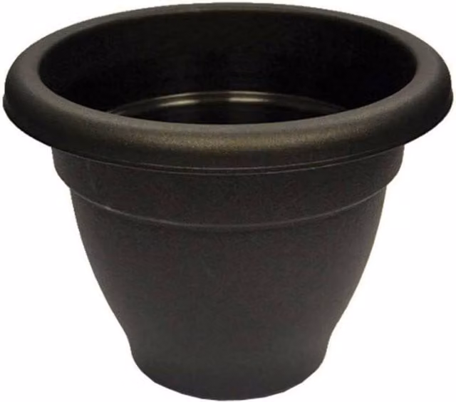 Winchester Round Bell Pot Planter in Grey and Black