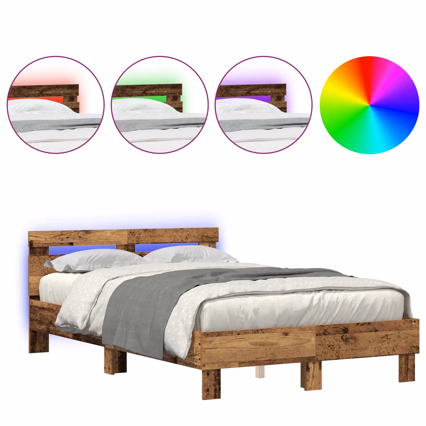 Berkfield Home Engineered Wood Bed Frame in Brown, W/D/H: 120 x 190 x 125 cm – 3