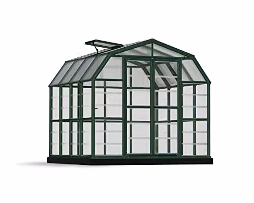 Palram Canopia Grand Gardener Greenhouse with Green Resin Frame and Polycarbonate Panels, W: 264.7 cm, D: 264.2 cm, H: 238.2 cm