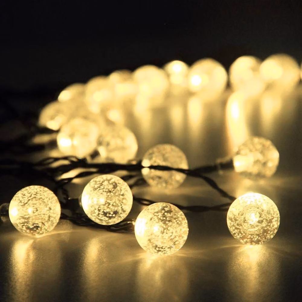 Lovii 30 LED Solar Powered Crystal Ball String Lights in Warm White – 2