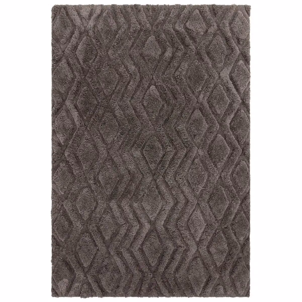 The Rug Shop UK Grey Modern Geometric Hand Tufted Shaggy Area Rug, W: 200 cm, D: 290 cm – 3