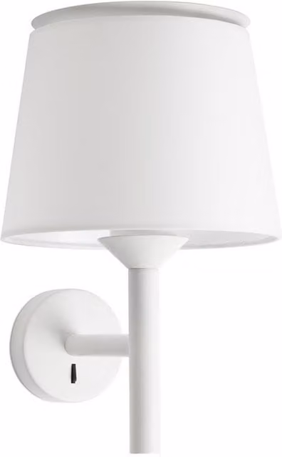 Faro Savoy White Wall Light with Fabric Shade
