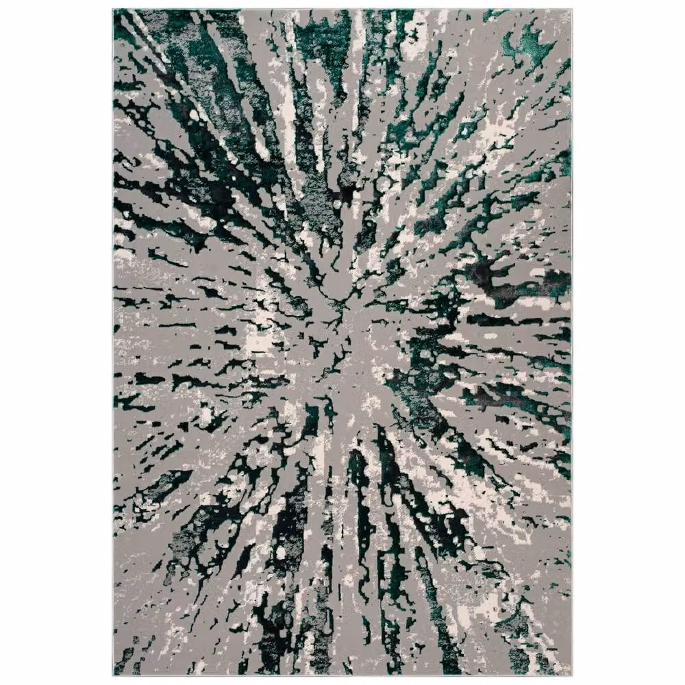 Smart Living Luxury Soft Modern Shimmer Sunset Rug in Emerald Green, W: 200 cm, D: 290 cm – 3