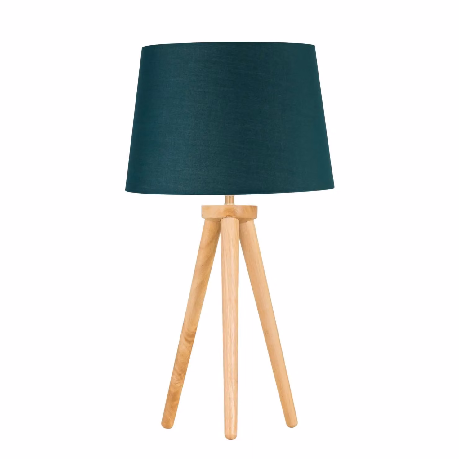 First Choice Lighting Set of 2 Light Oak Table Lamps with Dark Green Fabric Shades in Brown – 2