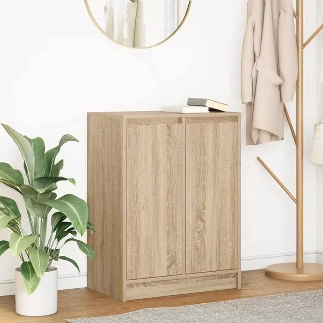 Berkfield Home Sonoma Oak Sideboard in Brown, W/D/H: 57 x 34 x 76 cm
